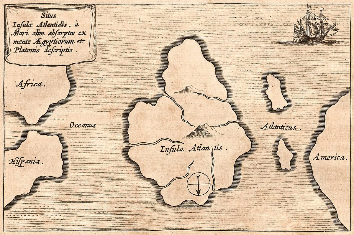 Mapa de la Atlántida de Kircher (1678)