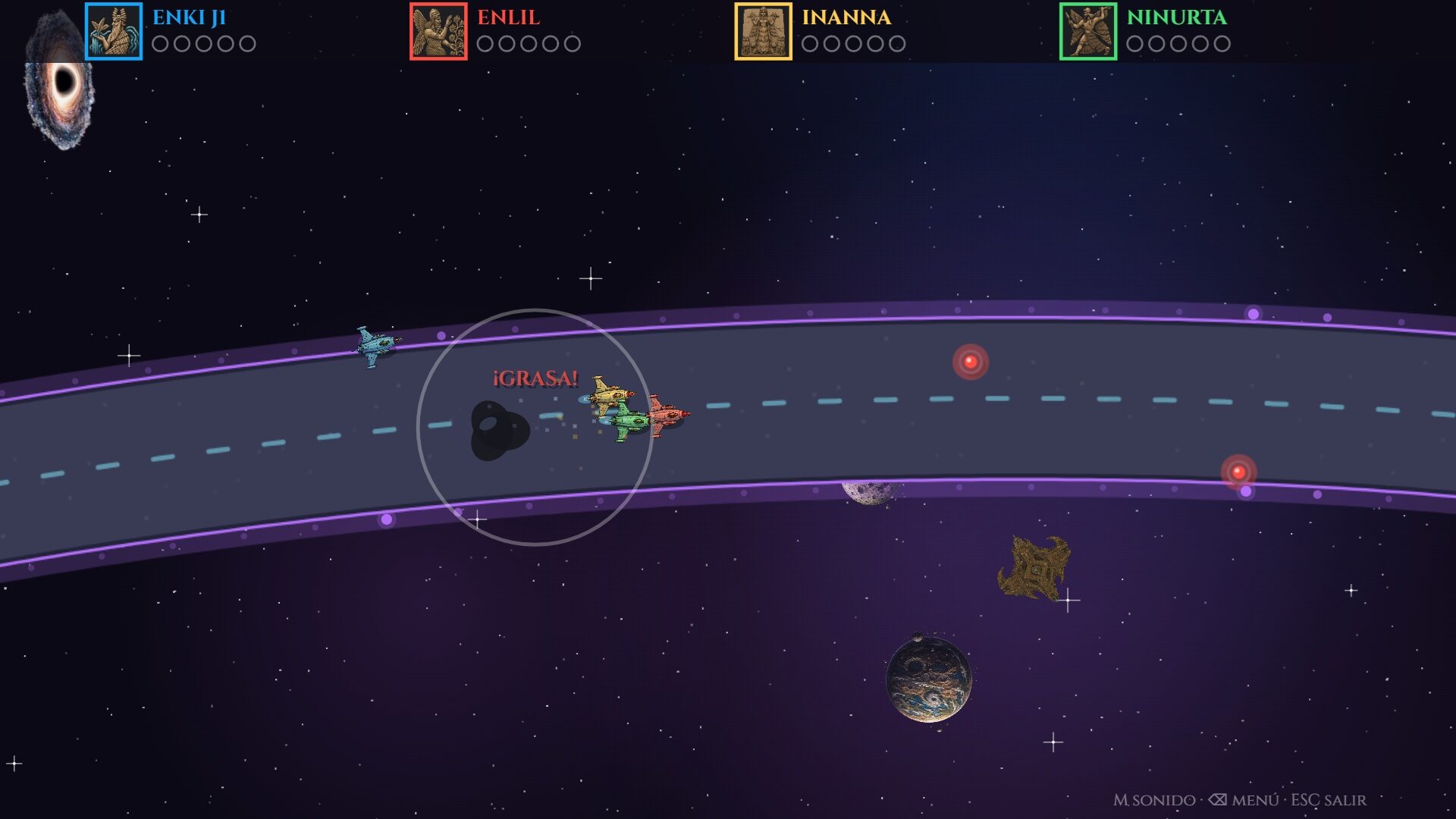 Minijuego «Micro Anunnaki», carreras estilo Micro Machines